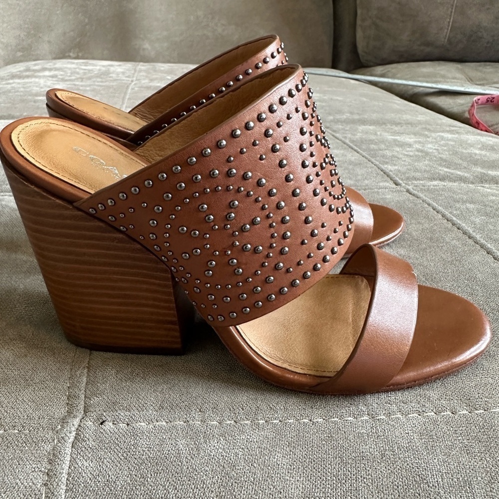 Coach Tan Studded Women's Sandals - Picture 3 of 7